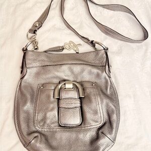 B. Makowsky Silver Crossbody Bag